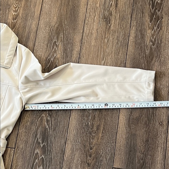 The North Face TNF Apex Women’s Large Cream Zip-Front Long Jacket with Waist Tie - Picture 15 of 16